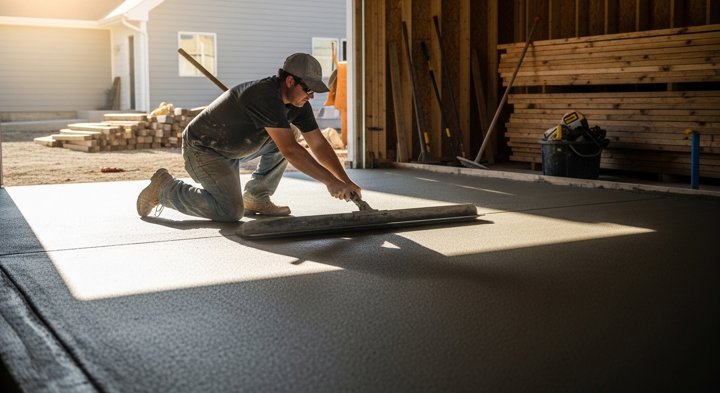 Crew working on concrete preparation